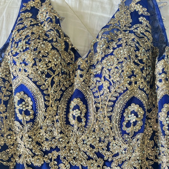 Fiesta Fashion (53060) Royal Blue Gown - Picture 6 of 7